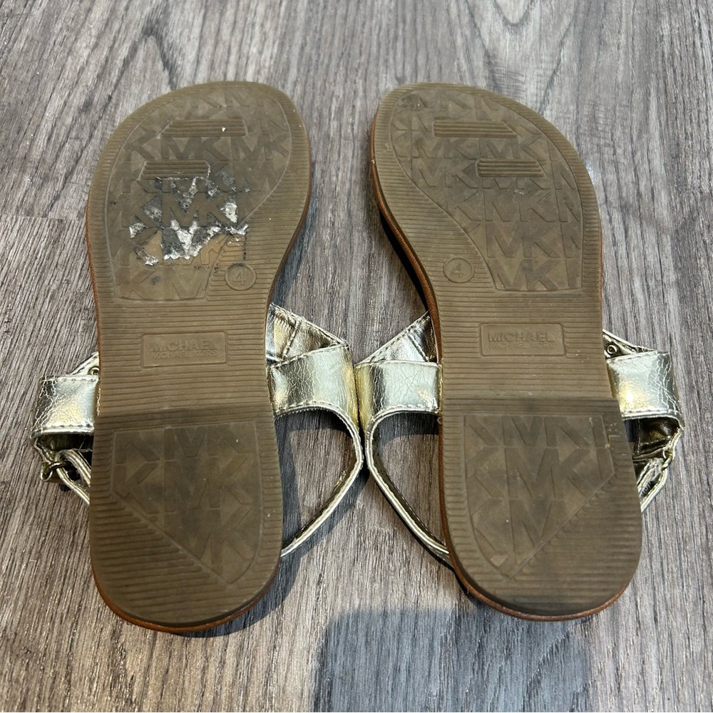 Michael Kors Metallic Gold Sandals with buckle - Picture 7 of 7